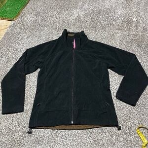 snozu womens S black full zip fleece Exterior Jacket See Note For Flaw